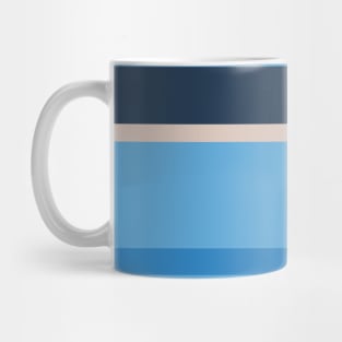 A great alliance of Silver, Space Cadet, Carolina Blue and Windows Blue stripes. Mug
